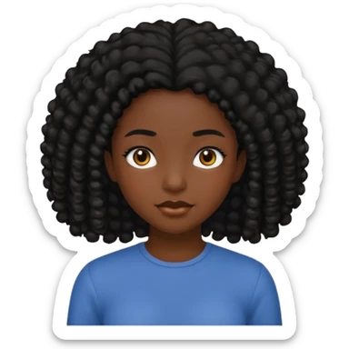 tạo cho tôi cô gái da đen tóc đen hơi xù nhẹ sticker