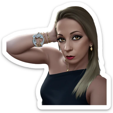 girl in car with jewelry sticker