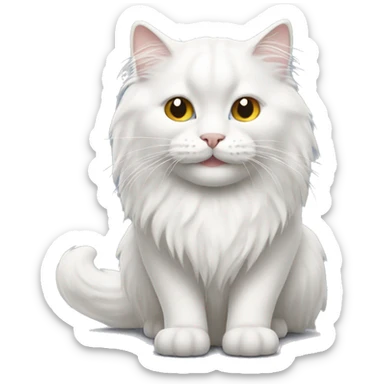 White british long haired cat smiling sticker