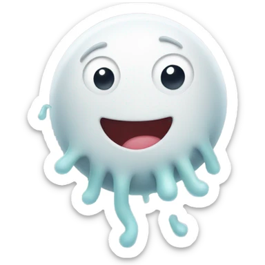 White bacteria with lovey dovey face sticker