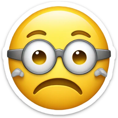 An emoji that forms two circles with its hands over its eyes sticker