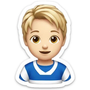 Rugby toddler blue and white shirt sticker