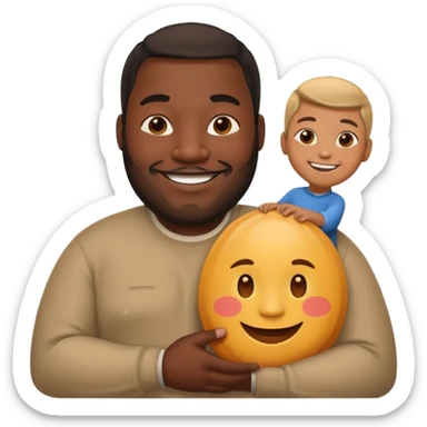 Big black man holding dih sticker