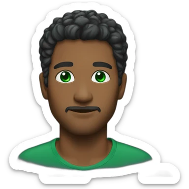 man an emerald in his eyes sticker