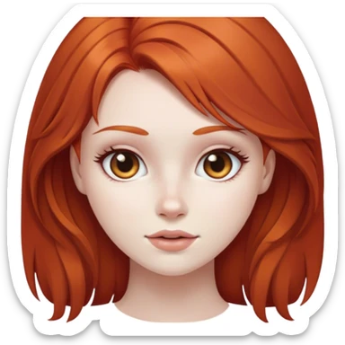 redhead girl white skin brown eyes  sticker