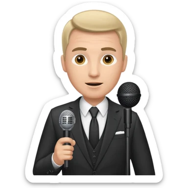 Public Speaker man with mic sticker
