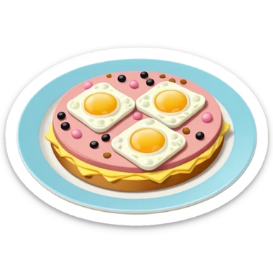 Toki Doki kawaii SPAM and eggs plate sticker