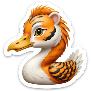 A fusion of a goose and a tiger sticker