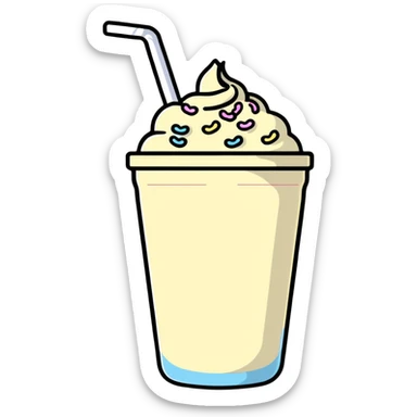 vanilla milkshake with sprinkles sticker