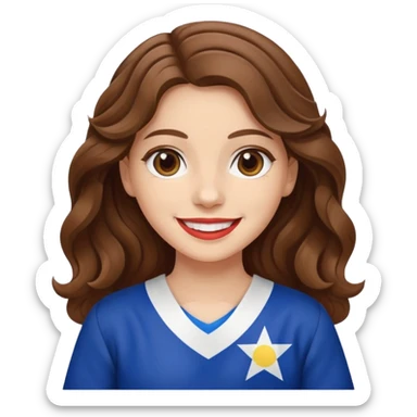 jewish white girl wavy brown hair girl philippine flag sticker