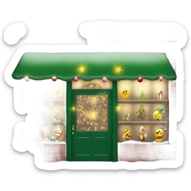 Christmas shop with Christmas lights  sticker