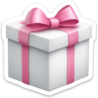 white box gift with pink bow sticker
