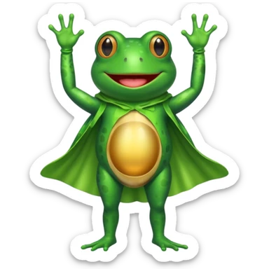 Frog wearing condom costume sticker