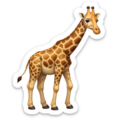 friendly anthropomorphised giraffe in jeans and t-shirt, walking upright sticker