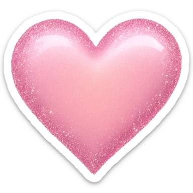 Light pink heart with glitter  sticker