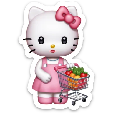 Hello Kitty went grocery shopping  sticker