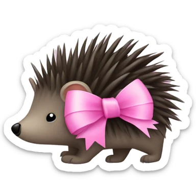 porcupine with pink bow sticker