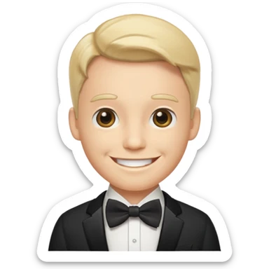 Gentleman bow tie emoji face sticker