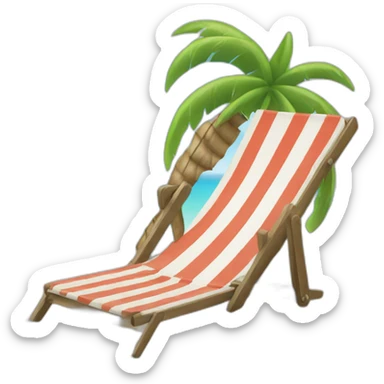 Beach Palm tree deckchair sticker