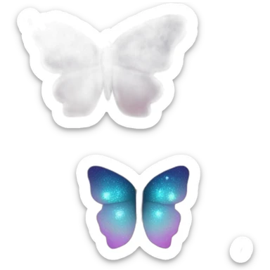Shiny Glossy Glittery Sparkly Pastel Gradient Hue Iridescent Crystal Butterfly sticker