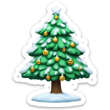 Crismas tree surrounded by Snowfall  sticker