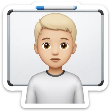 Boy with a whiteboard  sticker