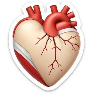 A cracked heart with a tiny bandage sticker