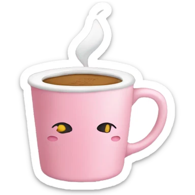 Light pink Coffee cup with a bow on it make it cozy hot chili ate in a coffee cup sticker