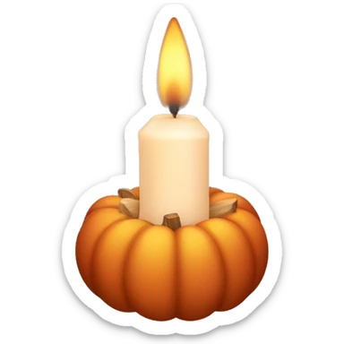 fall candle sticker