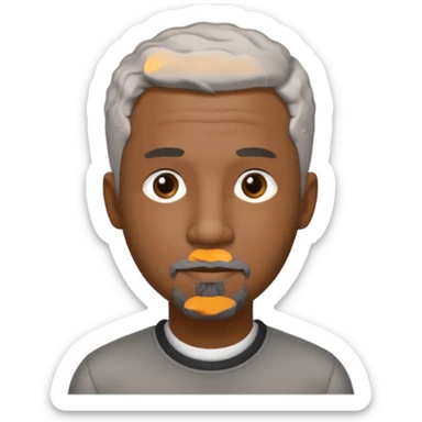 A cool debinaire black man with a very short wavy gray haired crew cut and a very short trimmed goatee beard saying goodnight. sticker