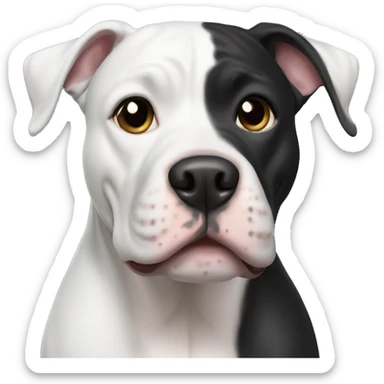 black and white pitbull sticker