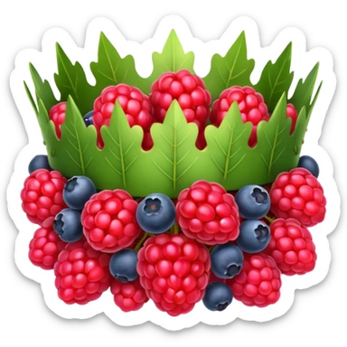 berry crown made of mixed forest fruits sticker