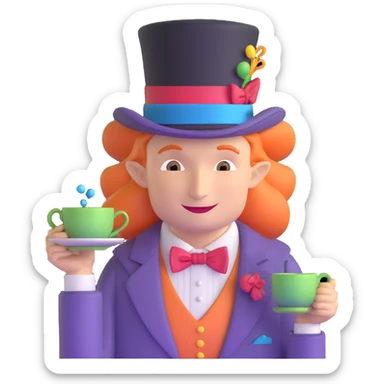 Mad Hatter character from Alice in Wonderland sticker