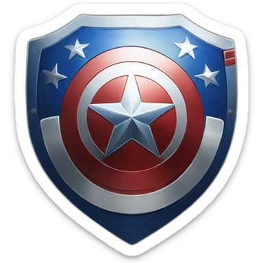 captain america type shield with the Facebook/META logo replacing the star in the middle sticker