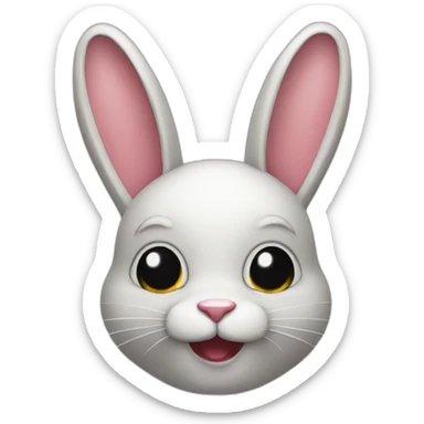 cute rabbit with latex mask sticker