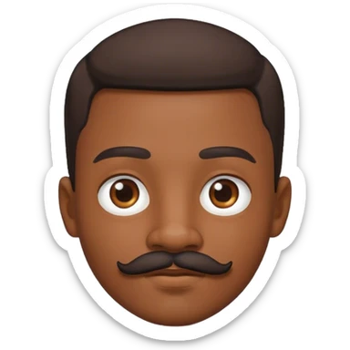 Black boy with mustace Portrait sticker