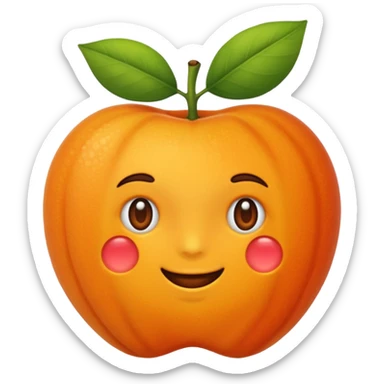 Hace la fruta albaricoque pero hacelo sin cara  sticker