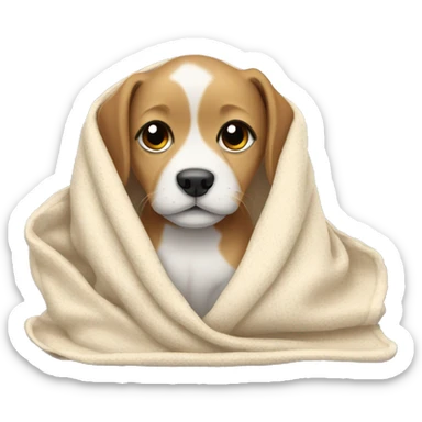 Puppy in a blanket  sticker