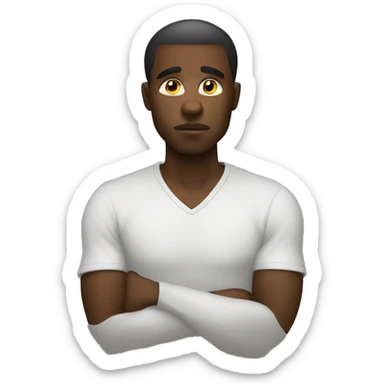 African man thinking hard sticker