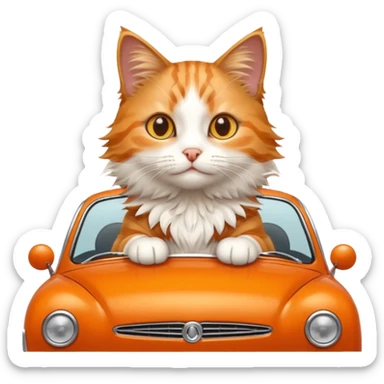cat on car sticker