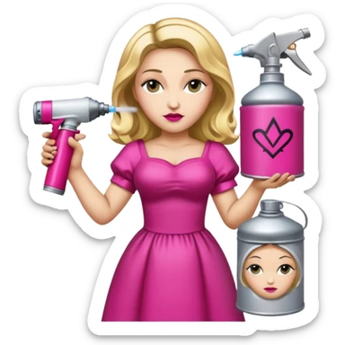 emoji della madonna vestita di fucsia con una bomboletta spray per fare i grafiti
 sticker