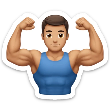 flexing bicep with arm curled sticker