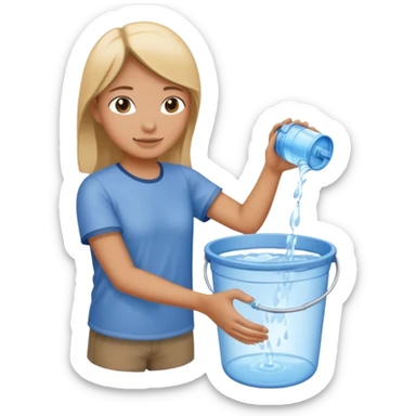 emptying a bucket of water sticker