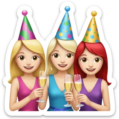 group of girls ready for a bacheloret party sticker