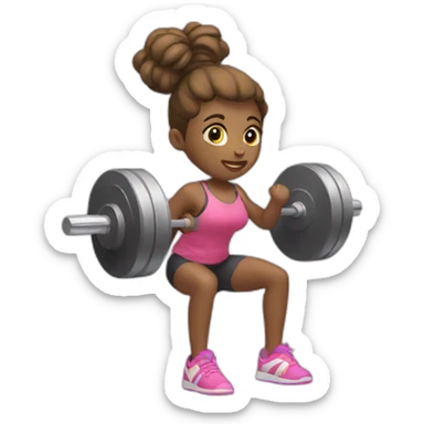 Girl who is doing weight lifting sticker