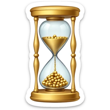 Hourglass with golden small marbles sticker
