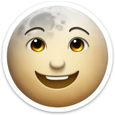 Moon astrology symbol with cute face sticker