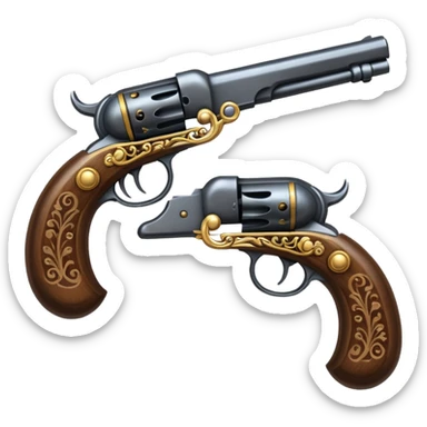 2 flintlock pistols crossed to make an x sticker