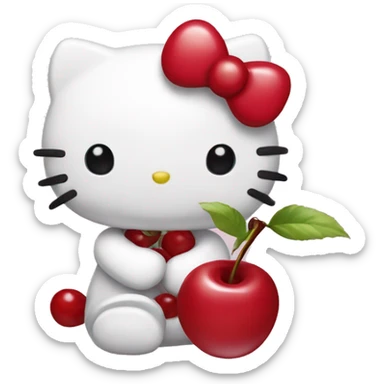 hello kitty with cherry sticker