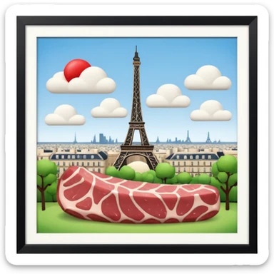  paris art city SPAM meat sculpture arty landscape  sticker
